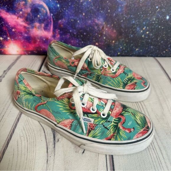 Vans Dorian Flamingo Off The Wall Tropical Floral Lace Up Sneakers Women Sz 7.5 - Picture 1 of 8